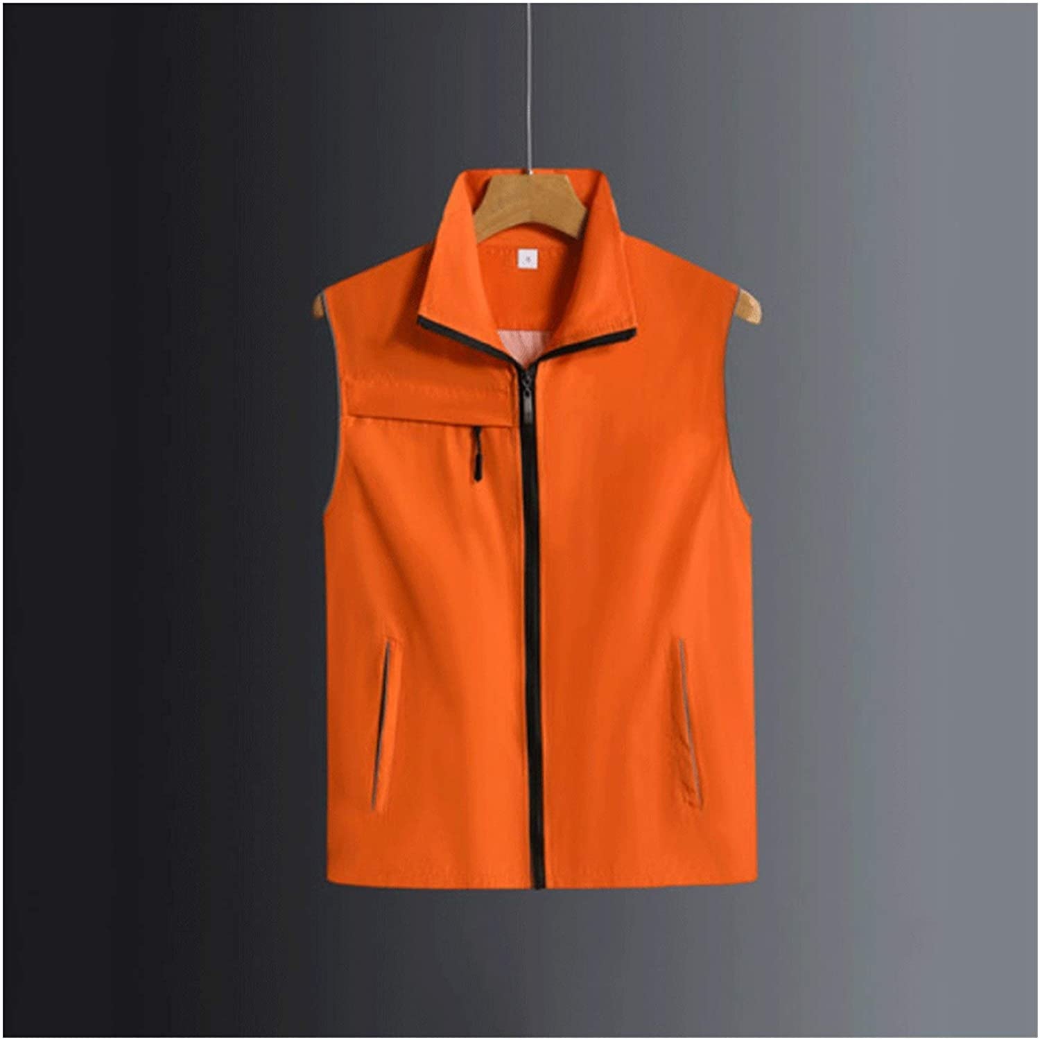 chaleco reflectante, With Pockets And Zipper Activity Vest Reflective(Oranje,XX Large)