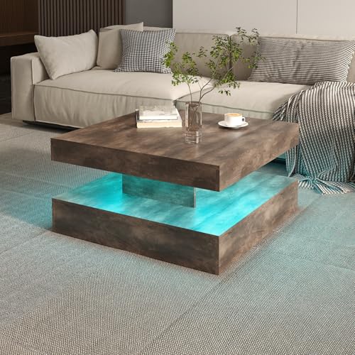HedoAjim LED Coffee Table for Living Room, Living Room Table
