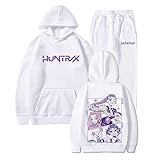 Mengmiao Huntrix Kpop Hoodie Set – Unisex K-Pop Streetwear Kapuzen Hunterx Kpop Pullover & Jogginghose,K-Pop Streetwear Kapuzen Hunterx Kpop Pullover mit Anime-Druck, Langarm Sweatshirt