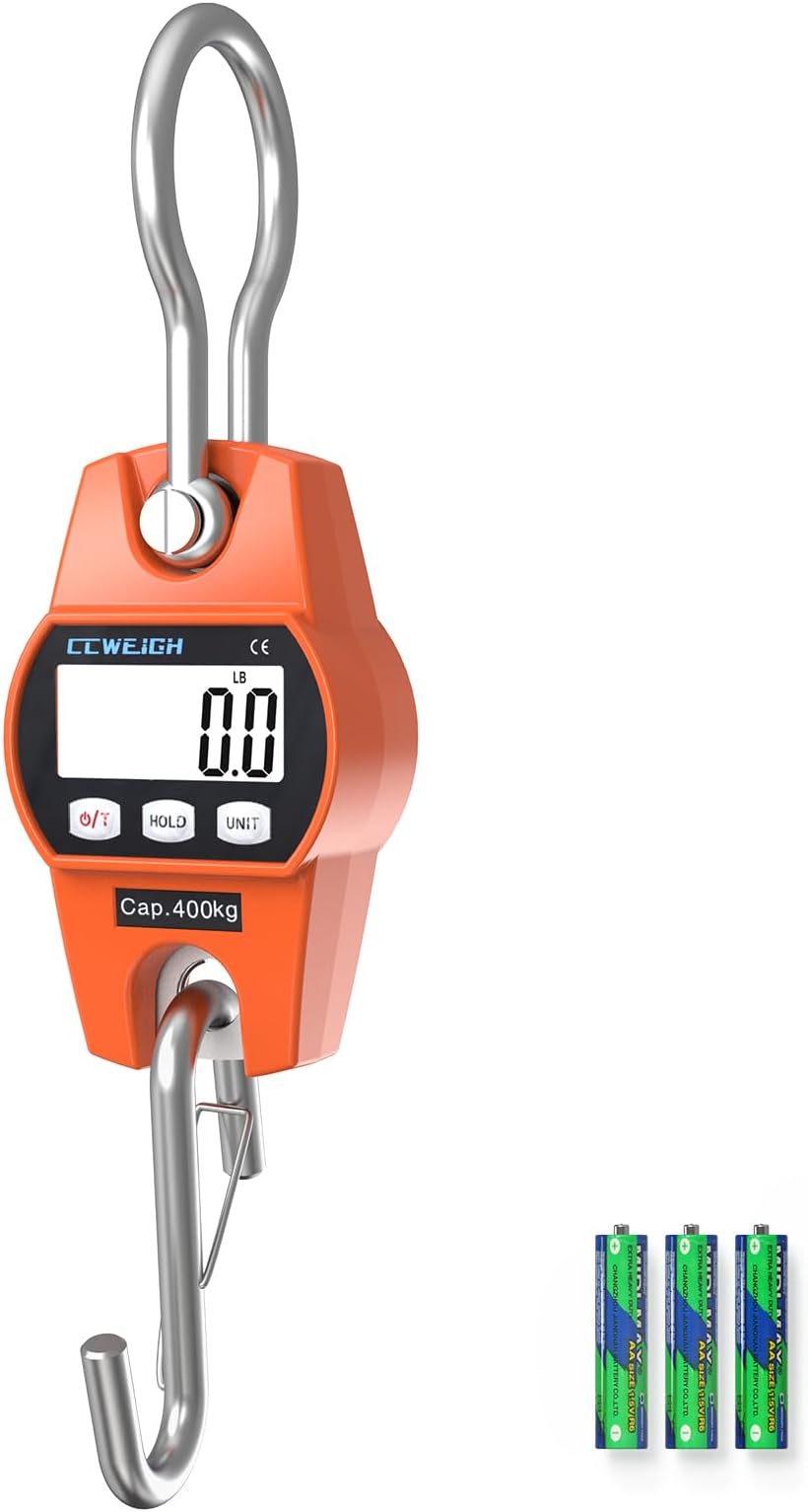 - Hanging Scale Handheld 880lb/400kg Crane Scale Luggage Scale,with ABS Plastic case & Big LCD Display, Portable Digital Mini Crane Scale Fishing Scale,for Gym,Hunting,Travelling
