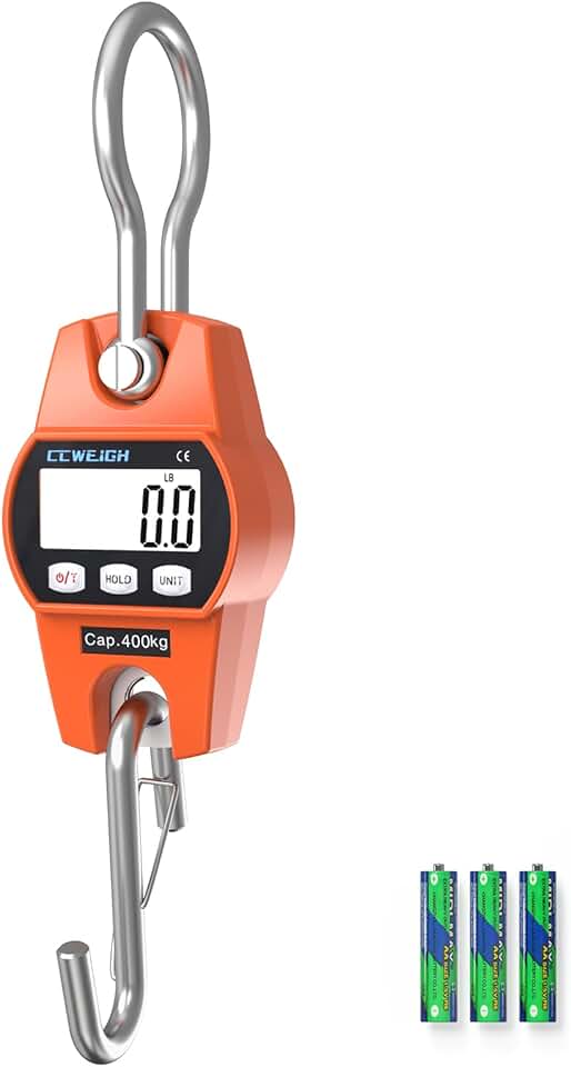 Hanging Scale Handheld 880lb/400kg Crane Scale Luggage Scale,with ABS Plastic case & Big LCD Display, Portable Digital Mini Crane 