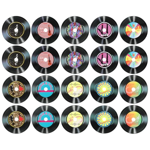 Disques vinyles déco salon et salle à manger uxcell lot de 20 disques noirs style retro
