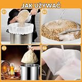 AOOTE Filtracyjny worek do warzenia piwa, 3 szt., 200 Mesh, wielokrotnego użytku, ze sznurkiem ściągającym, 3 rozmiary, nylonowy filtr chmielowy, worek sitowy do domowego warzenia piwa, wielokrotnego