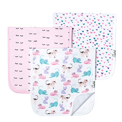 Image of Copper Pearl Baby Burp Cloth Large 21''x10'' Size Premium Absorbent Triple Layer 3 Pack Gift Set Sassy