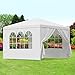 JupiterForce Canopy Tent 10x10 Outdoor Wedding Party Tent with Removable Sidewalls Heavy Duty Gazebo Waterproof Canopy Patio Shelter Pavilion Cater BBQ Event Tents, White