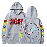 Akira Anime Kaneda Shotaor Cosplay Hoodie Long Sleeve Streetwear Women Men Sweatshirt Harajuku Clothes (Gray,XL)