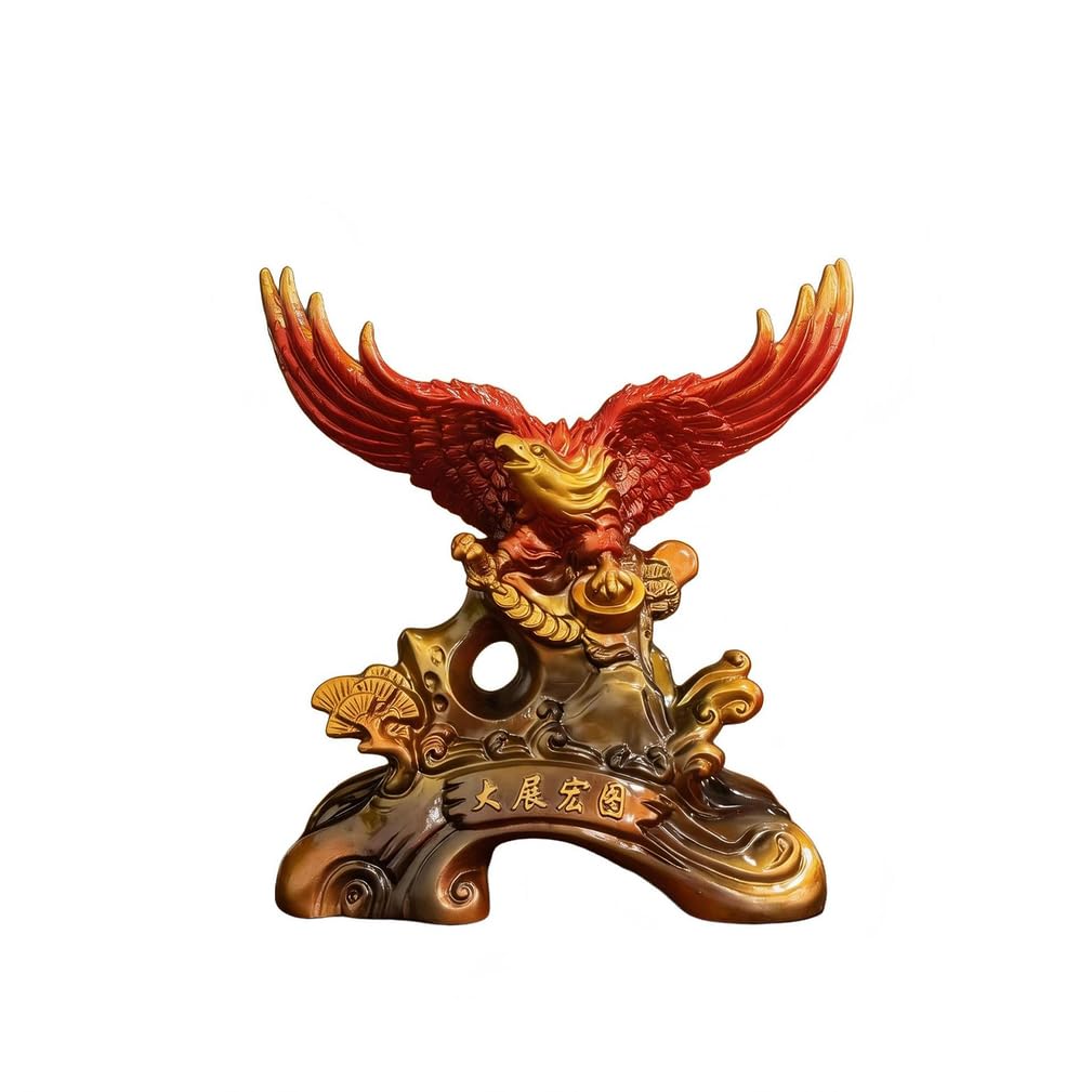 Hhhxkkuu Soaring Eagle Resin Figurine Feng Shui Wealth Ornament