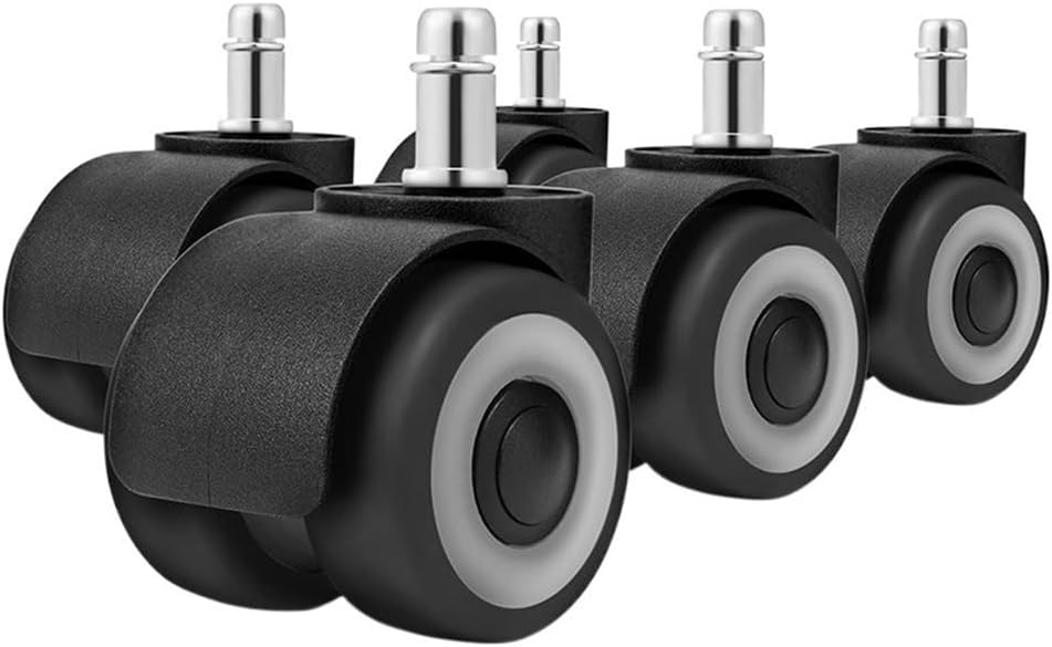 Castor Wheels 5PCS Universal Mute Chair Wheel 2" Office Chair Caster Replacement Casters Rubber Soft Safe Roller Furniture Wheels Casters Wheels