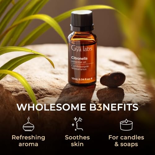 Image of 100% Pure Citronella Essential Oil - 0.34 Fl Oz - Citronella Oil for Hair, Skin, Diffuser, Aromatherapy & DIY Candle Making Scent