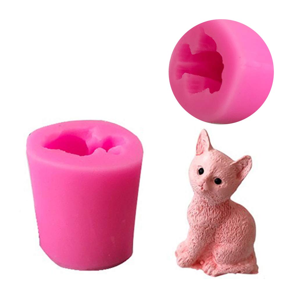 Stampo in Silicone a Forma di Gatto, Stampi in Silicone Animali 3D Gatto Che Si Allunga, Creazione Squishy, Stampo Fai Da Te per Resina Epossidica, Polimeri, Argilla, Gesso, Cera, Sapone