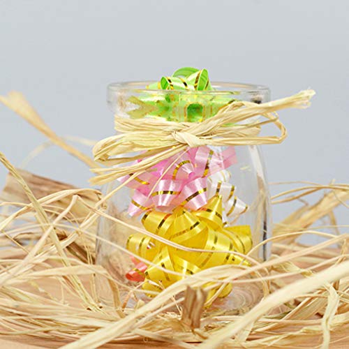 4 peças de fita de ráfia natural, fita de ráfia de Natal para artesanato e fita de embalagem