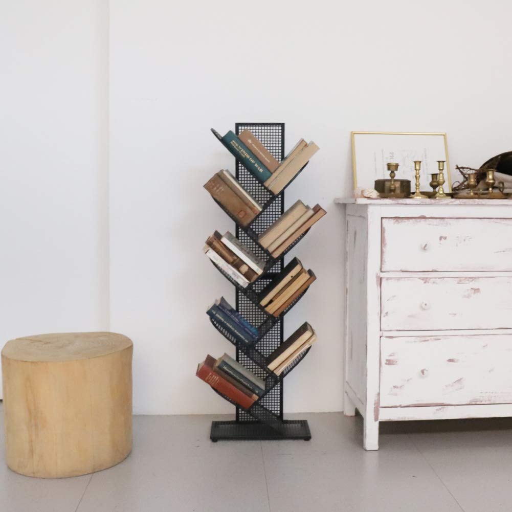 Buy Wisfor Metal Tree Bookshelf, 9Tier Floor Standing Book Shelf Tree