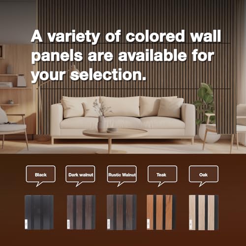Image of NeatiEase Wood Panels for Wall Color Samples Pack, Soundproof Wood Slat Wall Panel for Interior Wall Decor Noise Cancelling