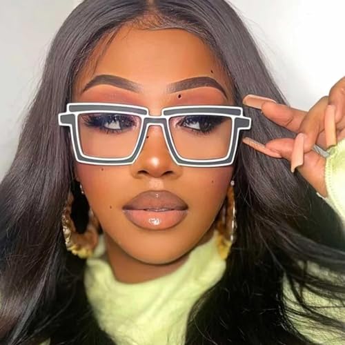 Anti-blauw licht brillenmonturen Titanium brilmonturen Extra grote vierkante brilmonturen Creatieve strepen Optische brillen