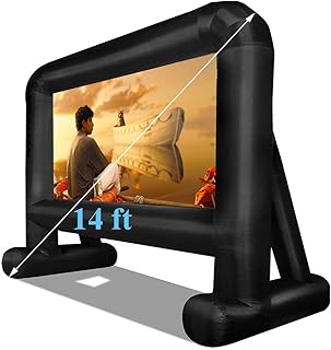 14 Feet Inflatable Movie Screen - Front/Rear Projection 104" Indoor Outdoor Projector Screen for Backyard Movie Night Mega Blow Up Screen (Easy Setup) - 14 FT