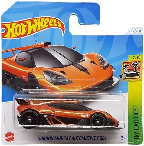 Hot Wheels - Gordon Murray Automotive T.50s - HW Exotics 7/10 - HRY89 - Short Card - Analog Hypersports Car - Orange Metallic - Mattel 2024 - 1:64