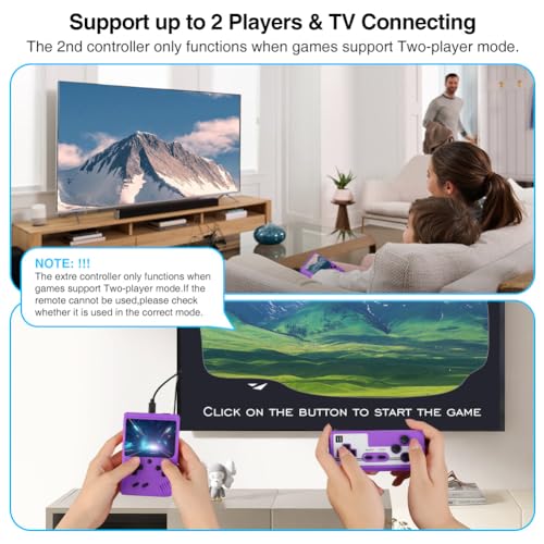 veoyya Mini Handheld Game Console, 3.0 Inch Screen, Retro Games Console 500+ Classic FC Games, Support for Connecting TV & 2 Players, Ideal Christmas or Birthday Gift - Image 6