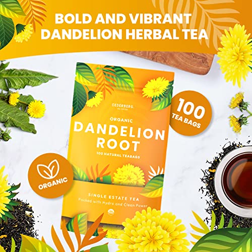 Image of Organic Dandelion Root Tea-100 Tea Bags | Organic Herbal Tea | Eco-Friendly Tea Bags | Non-GMO Caffeine Free Tea
