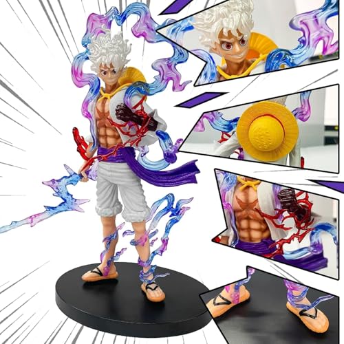 Image of Blue Aura Monkey D Luffy Gear 5 Action Figure Height -27cm Multicolour PVC Collectible | Luffy God Standing