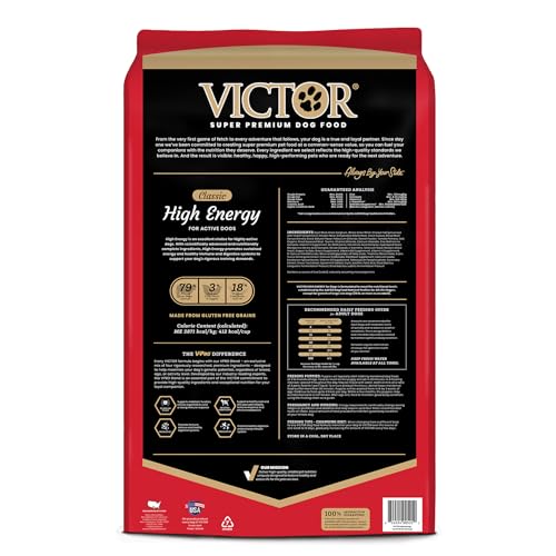 Image of VICTOR High Energy Dry Dog Food - Gluten Free Active Canine Kibble, 15 lb | Super Premium Dog Food, Beef and Chicken Meal Proteins, For Sporting and Active Dogs, All Breeds and All Life Stages, 15lbs