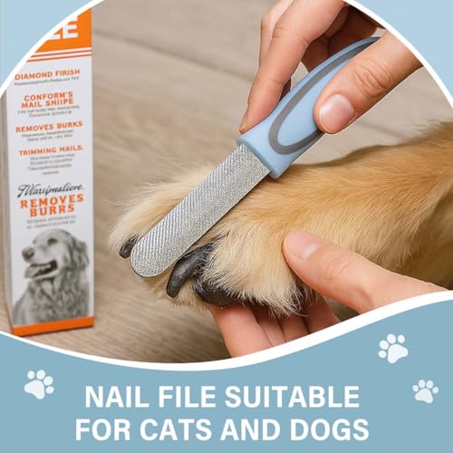 JUGUTA Premium-Nagel-Schleifstein Für Haustiere: Edelstahl-Krallenfeile, Für Eine Glatte Nagelkontur, Universell Für Katzen Und Hund(Blau)