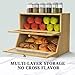 LOHASOK Bread Box for Kitchen Countertop: Bamboo Bread Storage Container for Homemade Bread, 2 Layer Breadbox, Large Bread Keeper Holder,Wood Color