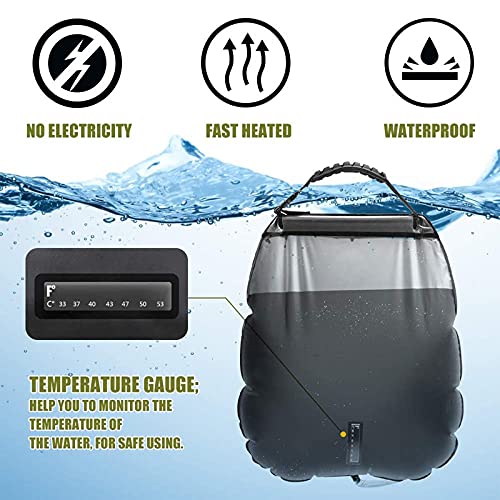 Wassertaschen 20L Outdoor Camping Wandern Solar Duschenbeutel Heizung Camping Dusche Klettern Hydratation Tasche Schlauch Umschaltbare Duschkopf Campingdusche 492 (Color : 20L White)
