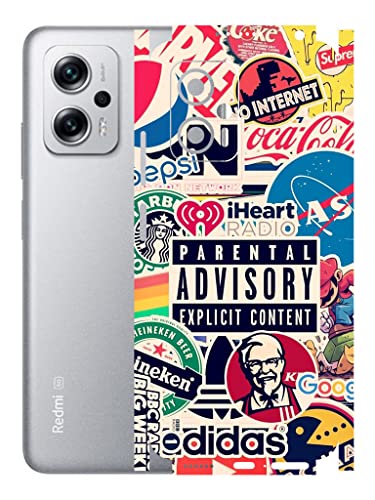 Image of AtOdds - Redmi K50i (5G) Mobile Back Skin Rear Screen Guard Protector Film Wrap (Coverage - Back+Camera+Sides) (Explicit Graffiti)