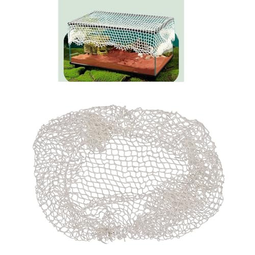 Image of Aquarium Escape Proof Screen Net - Clear Mesh Netting Cover for Fish Tank, Reptile Terrarium (M)