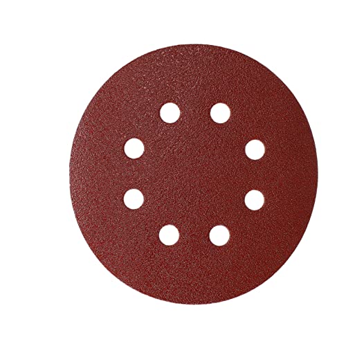 Mirka Red Abrasive paper Sanding discs diameter 125 mm/Hook & loop fastening / 8 holes/grit P80 / 5 pieces/for sanding wood metal and plastic
