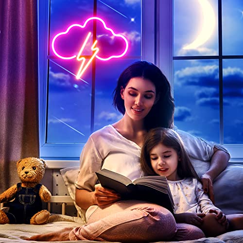 Koicaxy Neon Sign, Cloud Led Neon Light Wall Light Wall Decor, Battery or USB Powered Light Up Acrylic Neon Sign for Bedroom, Kids Room, Living Room, Bar, Party, Christmas, Wedding
