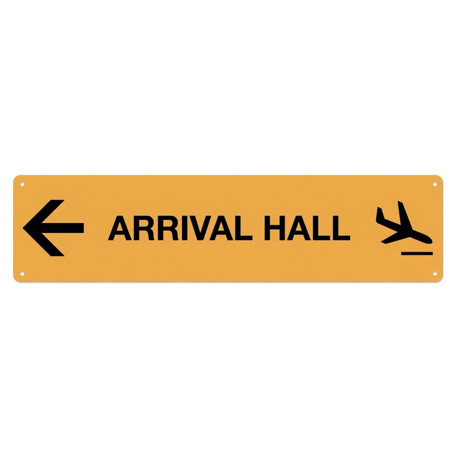 Okahys 4X16inch(10X40cm) Arrival Hall Sign Apricot Black Left Metal Tin Sign