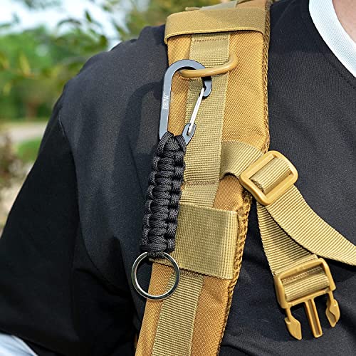 Eotw Carabiner Keychain, Small Carabiner Clip With Paracord Keychain Mini Aluminum D Ring Key Organizer #TOP6