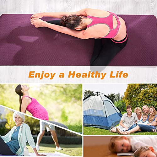 Yoga Mat, 1/4 Inch Thick Yoga Mat Double-Sided Non Slip Eco Friendly Fitness Exercise Mat With Strap Professional Tpe Yoga Mats For Women Men, Workout Mat For Yoga, Pilates And Floor Exercises #TOP4