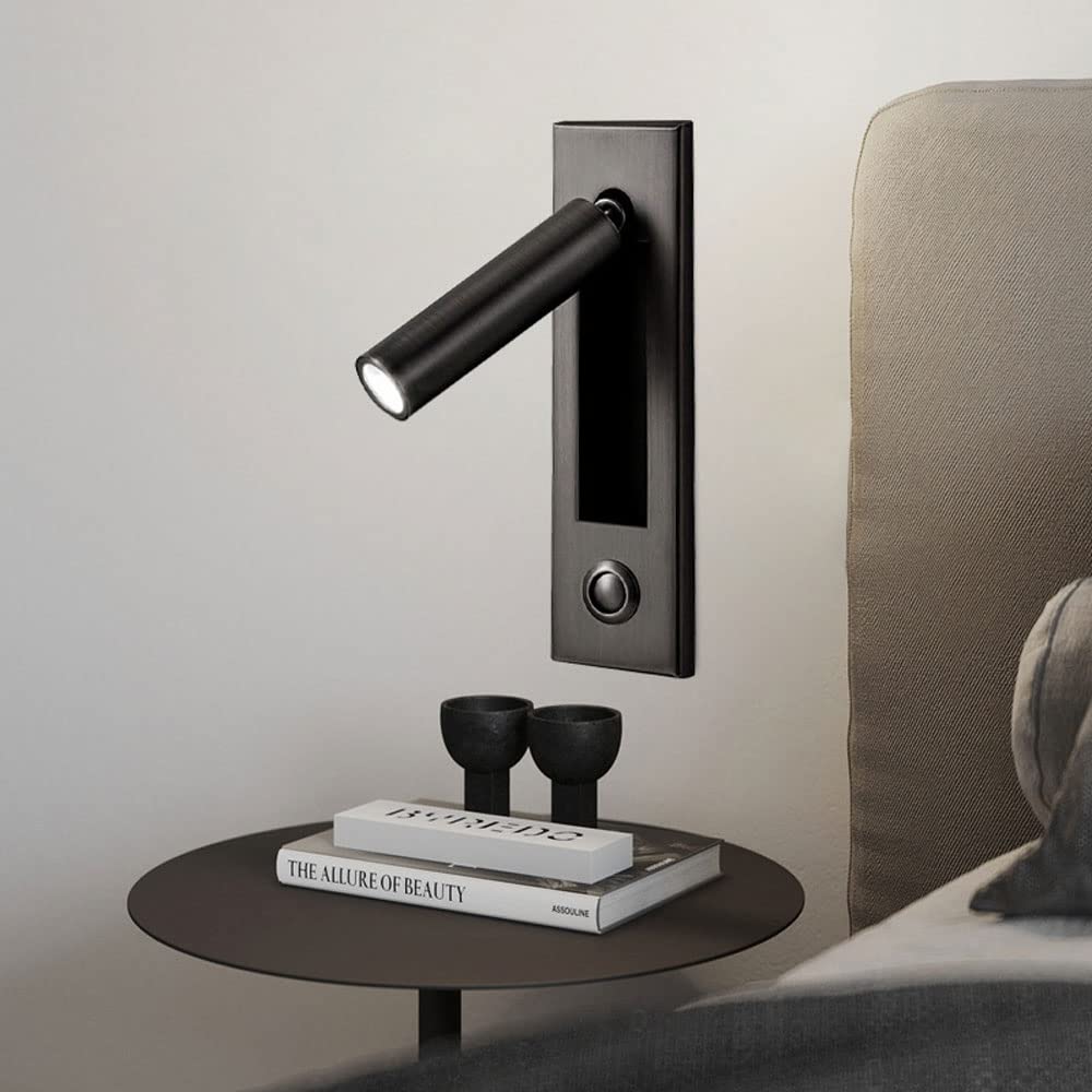 Lámpara de pared de lectura LED interior con interruptor integrado para estudio