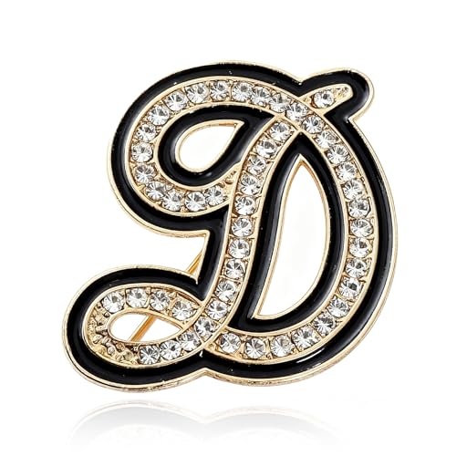 Image of Letter Brooches and Pins for Women A-Z Initial Brooch Pins for Socks Backpacks Crafts Fashion Crystal Rhinestone Initial Pins Trendy Custom Jewelry for Men Women