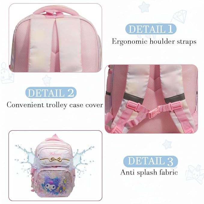 Image of 3D School Bag for Girls Boys & Kids | Lightweight Cartoon Backpack for School | Multi Compartment Primary School Bag | Durable Book and Lunch Backpack (6-13 Years)