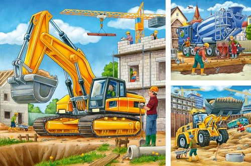 Puzzle 3 x 49 pièces : grands véhicules de construction Ravensburger France - vue 6