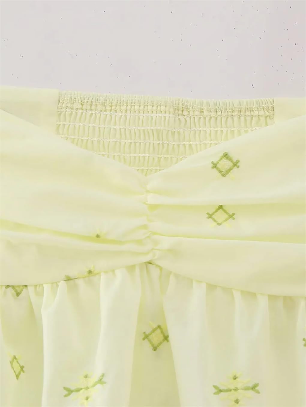 Women's Cropped Embroidered Stretch Back Top