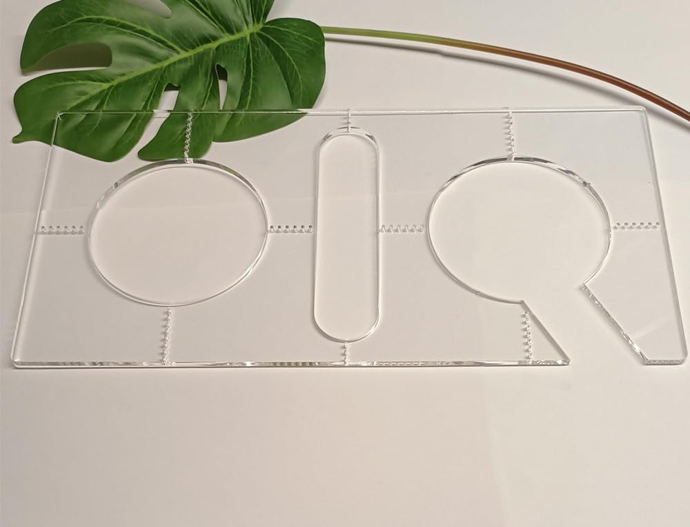Yuxuanish Clear Acrylic Cigar Ash Tray Template, Woodworking Router Template, 16''x8''