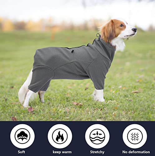 Kuscheliger Fleece-Mantel für Hunde, Vollkörper-Pullover mit vier Beinen, verstellbarer Hunde-Overall mit Reißverschluss, Winterkleidung ideal für Haustier-Hunde drinnen oder draußen, für kleine