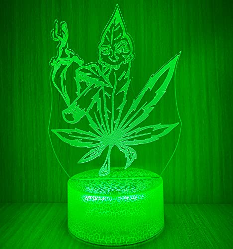 Lámpara LED de mesa ilusión óptica 3D hoja 420