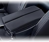 Vista 42 de Funda de cuero para consola central, funda protectora para reposabrazos, accesorios (negro con costuras blancas) para Mazda CX-5/CX5 2017 2018 2019