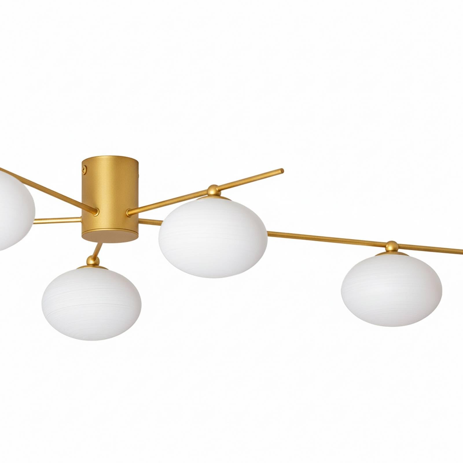 Lindby Deckenlampe Valisa in Gold/Messing aus Glas (5 flammig, G9) - Deckenleuchte Lampe Wohnzimmerleuchte