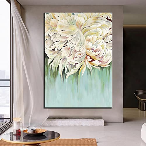 Peinture abstraite fleur sur toile impression haute définition style minimaliste 35x50cm