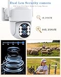 Security Camera System Outdoor Wireless for Home, ZHXINSD Dual Lens 6MP 10X Hybrid Zoom 360° Auto-Track 4 Cameras Set with 12.5" Monitor, 2.4/5G 10CH 4K NVR 24/7 Record Two-Way Audio 1TB HDD