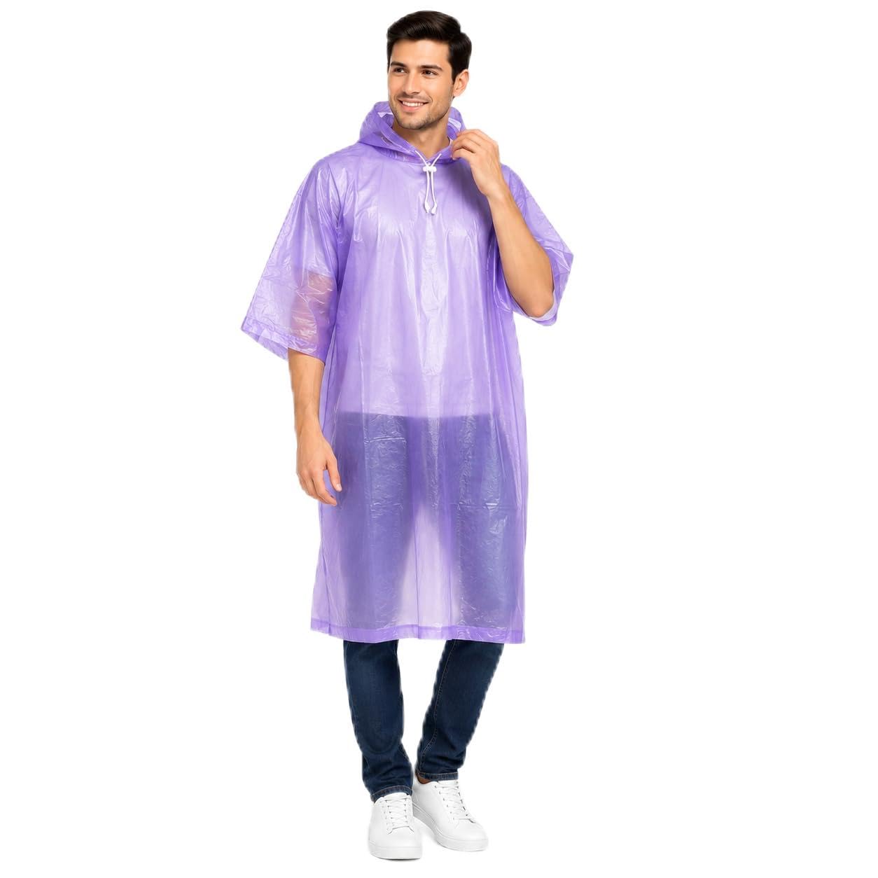 (𝐒𝐩𝐞𝐜𝐢𝐚𝐥 𝟏𝟓 𝐘𝐞𝐚𝐫𝐬 𝐖𝐚𝐫𝐫𝐚𝐧𝐭𝐲 Waterproof Rain Poncho for Men & Women, Hooded Polyester Raincoat with Adjustable Drawstring, Lightweight Reusable Rainwear for Bike-image-10