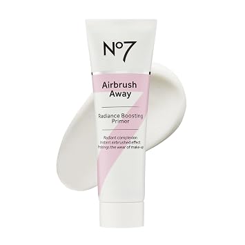 No7 Airbrush Away Radiance Boosting Foundation Primer - Illuminating Glow Primer for Seamless Makeup Application - Leaves Skin Dewy, Smooth & Radiant - Extends Makeup Wear 30ml