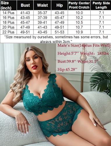 Image of Avidlove Plus Size Lingerie Set for Women Sexy Lace Halter Bralette High Waist Panty Set