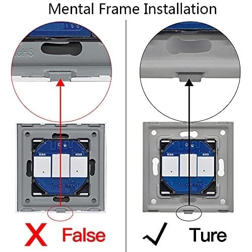 Interruptor táctil para panel de iluminación de 1 y 2 bandas con cristal templado elegante 4
